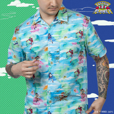 Captain Planet and the Planeteers x RSVLTS Cottonstretch button-down shirt.