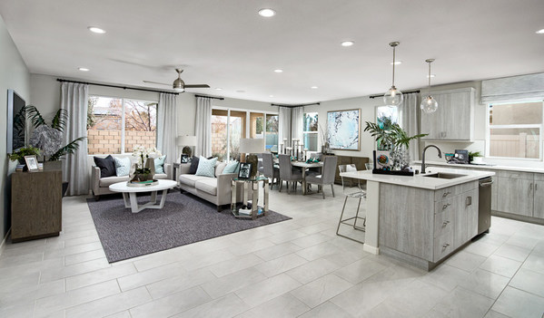 Richmond American’s Agate model, showcased at Seasons at River Oaks in Plumas Lake, boasts an airy open layout and a covered patio.