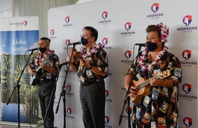 The Hawaiian Airlines Serenaders performing at Austin-Bergstrom International Airport