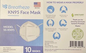 Sanctuary Systems, LLC Announces Availability Of Breatheze SS-KN95 Masks