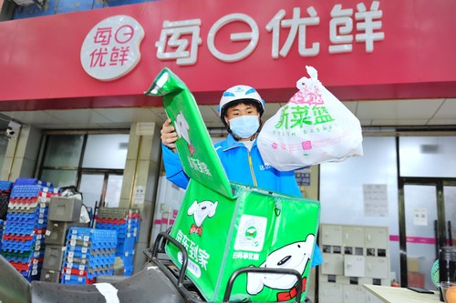 A Dada Now rider picked up orders at the Miss Fresh’s store