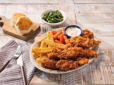 New this summer, guests can enjoy Cracker Barrel's crispy Hand-breaded Fried Chicken Tenders, served with a new dill pickle ranch sauce.