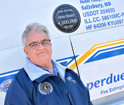 Perdue Farms truck driver Alvin Smith of Robersonville, N.C., is celebrating a milestone – four million consecutive accident-free miles driving professionally for Perdue. He’s the first company driver to achieve the milestone, the equivalent of approximately 160 trips around the Earth.