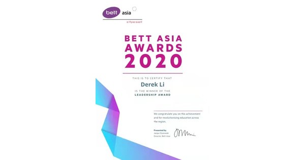 www.prnewswire.com: Derek Li, Founder of Squirrel Ai Learning, Honored with 2020 BETT Asia Leadership Award