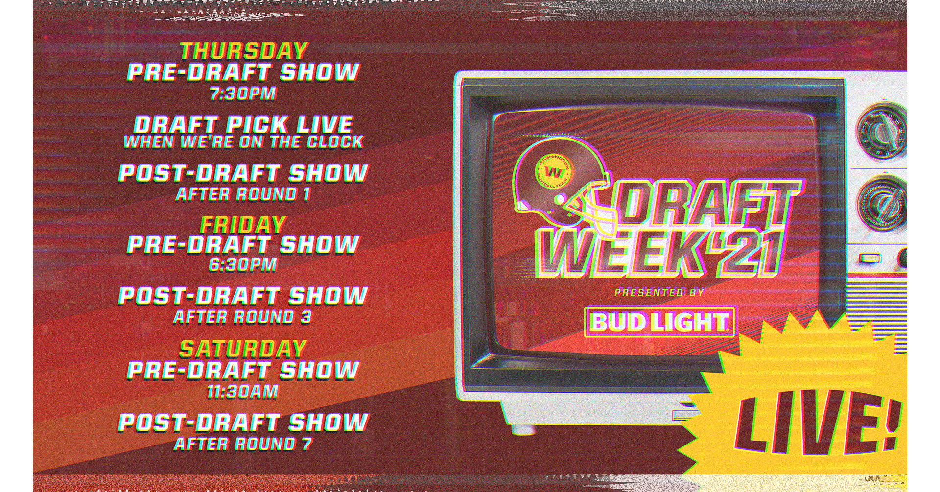 Washington Football Team Announces Virtual Line-Up for Draft Week '21 ...