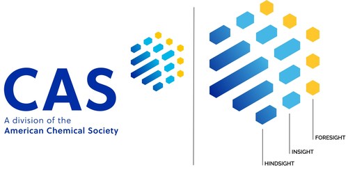 The new CAS logo whose three colors represent the hindsight, insight and foresight that are foundational to scientific discovery. (PRNewsfoto/CAS)