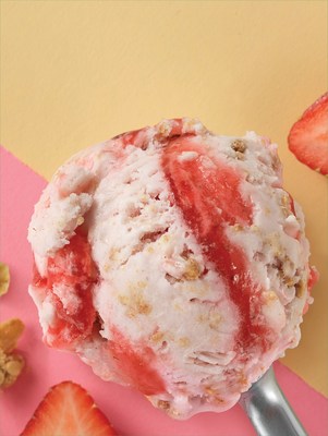 Baskin-Robbins’ new Flavor of the Month, Non-Dairy Strawberry Streusel, features a new vegan-friendly* oatmilk base that perfectly balances strawberry, cinnamon granola and crumbly streusel in a creamy, smooth and sweet scoop of plant-based goodness. For more information visit www.baskinrobbins.com