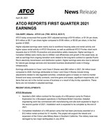 ATCO Ltd. First Quarter 2021 Earnings (CNW Group/ATCO Ltd.)
