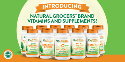 Introducing: Natural Grocers Brand Vitamins and Supplements. Available at all 161 locations, the comprehensive range of more than 100 vitamins, herbs, minerals, and precision formulas are priced for accessibility while providing high quality ingredients and third-party certified Good Manufacturing Practices. For the month of May, {N}Power members will receive 25% off the complete line.