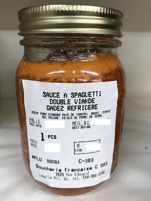 Sauce a spaguetti double viande (Groupe CNW/Ministre de l'Agriculture, des Pcheries et de l'Alimentation)