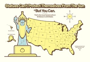 Sun Bum Protects 50 Statues Across The U.S. To Raise Skin Cancer Awareness With "We Are Not Bananas" Campaign