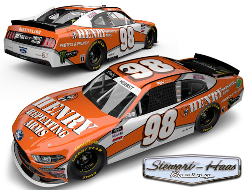Henry Repeating Arms is sponsoring Riley Herbst with a Tony Stewart inspired throwback paint scheme for Darlington. (Image from Stewart-Haas Racing)