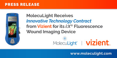 MolecuLight reçoit un contrat de technologie innovante de Vizient pour son appareil d'imagerie par fluorescence i: X® des plaies (Groupe CNW / MolecuLight)