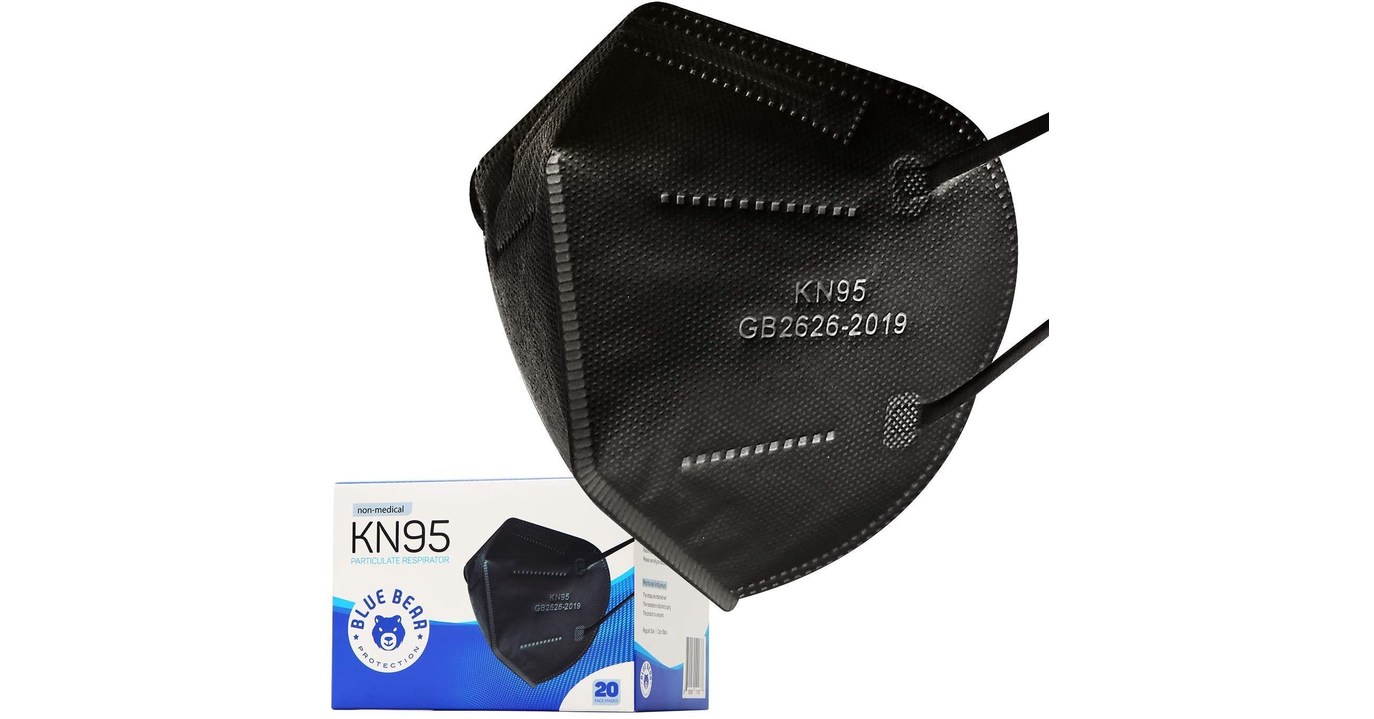 Black KN95 Mask by Blue Bear Protection Receives 1,000 Plus Reviews on ...