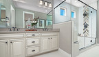 Richmond American’s Sienna floor plan, showcasing a deluxe owner’s bath. Modeled at Revere at Independence in Lincoln, CA.