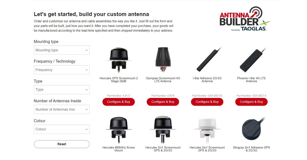 DigiKey Electronics Announces Taoglas Custom Antenna Configurator Solution