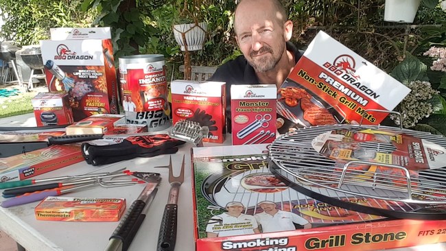 BBQ Dragon Products with President George Prior