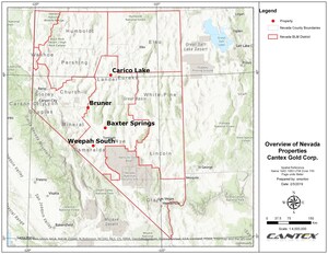 Cantex Intersects Gold Accompanied by Arsenic, Antimony and Mercury in Initial Drilling on Bruner Property in Nevada