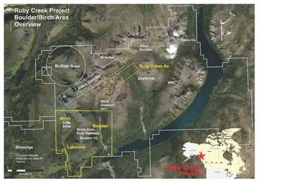 Figure 1 - Map of Project Tenures and Gold Targets (CNW Group/Stuhini Exploration Ltd.)