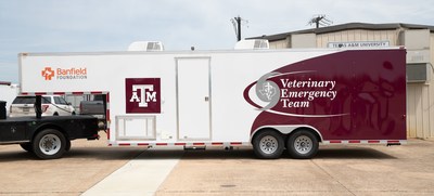 This is the first VET vehicle designed for evacuation of animals, which will add a new dimension of response capability. Fully funded by a grant from the Banfield Foundation, the trailer was custom designed by VET based on unique needs and insights from prior deployments. Along with 44 kennels, it features an onboard generator, two rooftop air conditioning units, a 30-gallon freshwater tank, and exterior flood lights that will allow the vehicle to be used in any conditions.