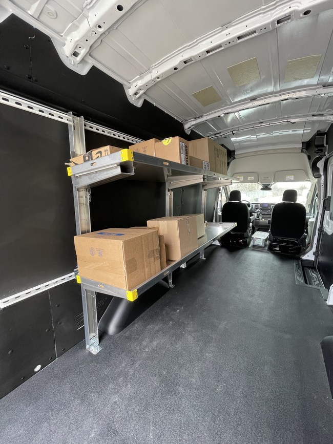 EZ STAK's EZ Folding Shelf for Ford Transit and Ram Promaster Vans