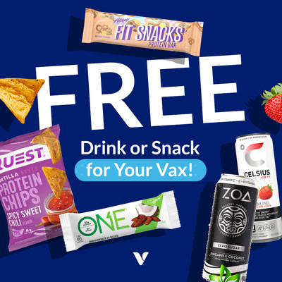The Vitamin Shoppe is offering one free healthy snack, protein bar, or energy drink to any customer with a Covid-19 Vaccination Record, available in any location of The Vitamin Shoppe or Super Supplements through May 31, 2021.