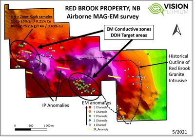 Figure 1: Red Brook Airborne MAG-EM survey (CNW Group/Vision Lithium Inc.)