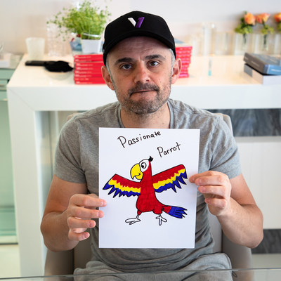 Gary Vaynerchuk holds one of the VeeFriends drawings he created "Passionate Parrot" Source:VeeFriends.com