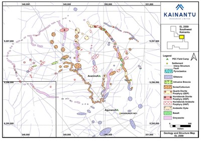 Figure 6: Initial structural mapping of Tirokave area (CNW Group/Kainantu Resources Ltd.)