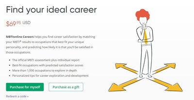 Need help with finding a new career or switching careers? MBTIonline Careers uses a proprietary algorithm and over 500,000 data points to predict your satisfaction in over 300 career matches. Learn more at www.mbtionline.com