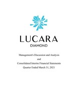Lucara Announces Results for the First Quarter of 2021 With Strong Financial and Operational Performance (CNW Group/Lucara Diamond Corp.)
