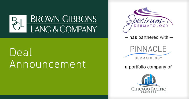 Brown Gibbons Lang & Company (BGL) is pleased to announce a new partnership between Spectrum Dermatology (Spectrum) and Pinnacle Dermatology (Pinnacle). The partnership with Spectrum is another step in Pinnacle’s strategy to build a strong dermatology practice platform operating in multiple geographic markets coast-to-coast. BGL’s Healthcare & Life Sciences team served as the exclusive financial advisor to Spectrum in the transaction.