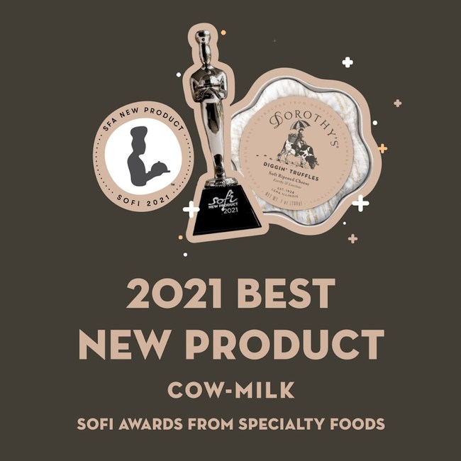 Diggin' Truffles awarded new product of the year by SOFI awards from Sepecialty food in cow-milk category