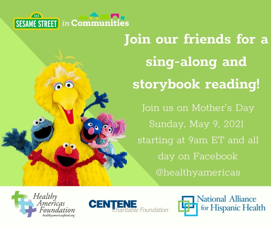 Join Us for a Sesame Street in Communities® Sing-a-long, Storytime, and Dance Exercise In Celebration of Mother’s Day