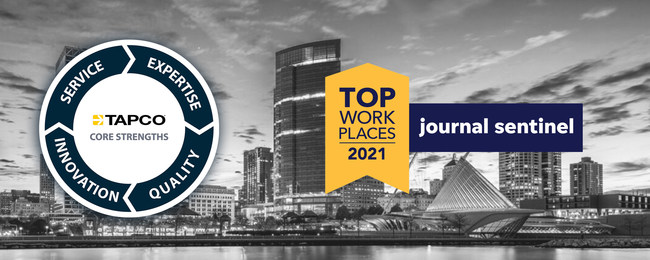 TAPCO Named a 2021 Top Workplace by the Milwaukee Journal Sentinel