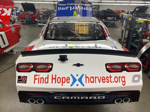NASCAR Xfinity car sponsored by ForeverLawn to spread hope with Harvest Ministries. (PRNewsfoto/ForeverLawn, Inc.)
