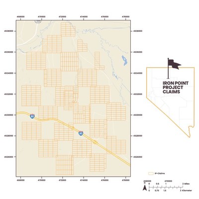 Figure 2: Iron Point Project claims map. (CNW Group/Nevada King Gold Corp.)