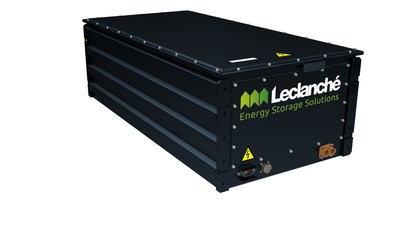 A Leclanché lithium-ion battery pack, similar to the one being used in the Canadian Pacific Hydrogen-powered locomotive project, to power the locomotive's electric traction motors.