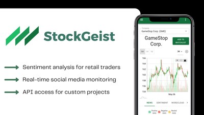 StockGeist is a web-based platform that uses deep learning models to provide a convenient, real-time monitor of the sentiment and context behind developments in the stock market as reflected in the media and social media. StockGeist.ai's intuitive interface lets users quickly build customized watchlists with companies of interest to observe the dynamics in their rankings and track other up-to-date information. Visit StockGeist.ai.