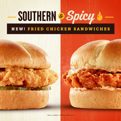 New southern and spicy chicken sandwiches are available beginning May 11, 2021 at participating Pilot and Flying J Travel Centers across the country.