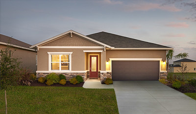 Exterior of Richmond American Homes’ popular Onyx floor plan, showcased in Orlando, Florida.