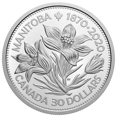 The Royal Canadian Mint's silver collector coin celebrating the 100th anniversary of Manitoba (CNW Group/Royal Canadian Mint)