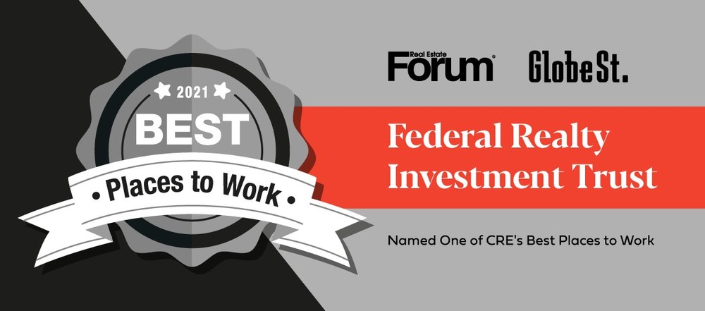 Federal Realty GlobeSt. Commercial Real Estate Best Places to Work 2021