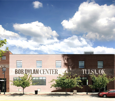 Located in the former Tulsa Paper Factory in the Tulsa Arts District, the Bob Dylan Center’s two-story façade features a mural of a 1966 photograph of Dylan, taken by renowned photographer Jerry Schatzberg. Housing permanent, temporary and traveling exhibitions, as well as the Bob Dylan Archive©, the Center will be a dynamic, multifaceted venue readily accessible by artists, historians, musicologists, and the general public seeking a deeper comprehension of Dylan’s work.
Rendering: Ryan Botts