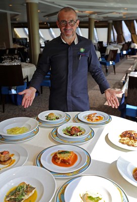 Chef Franck Garanger with Toscana Dishes
