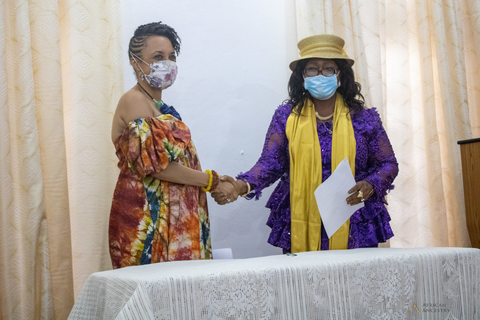 AfricanAncestry.com's Gina Paige and Sierra Leone Minister of Tourism Madam Memunatu Pratt Sign Historic Citizenship Agreement in Freetown, Sierra Leone on April 29, 2021