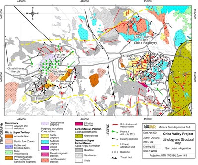 Map1: Chinchillones and Chita Polymetallic and Porphyry Complex (CNW Group/Minsud Resources Corp.)