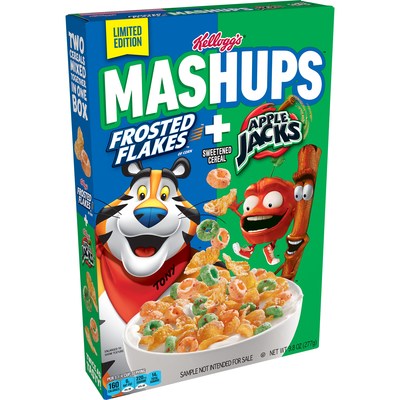 New Kellogg’s MASHUPS™ Cereal with Kellogg’s Frosted Flakes® and Apple Jacks® brings the perfect combination of two fan-favorite cereals in one box.
