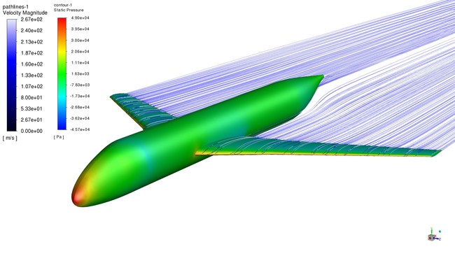 New online courses offered by Cornell University in collaboration with Ansys focus on topics that help learners understand how to use Ansys Fluent in real life examples, like this simulation of compressible flow of a model airplane.