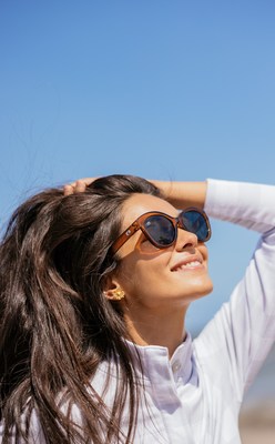 A floating eyewear collection with <percent>100%</percent> UV protection and polarized Nylon Optic anti-scratch lenses